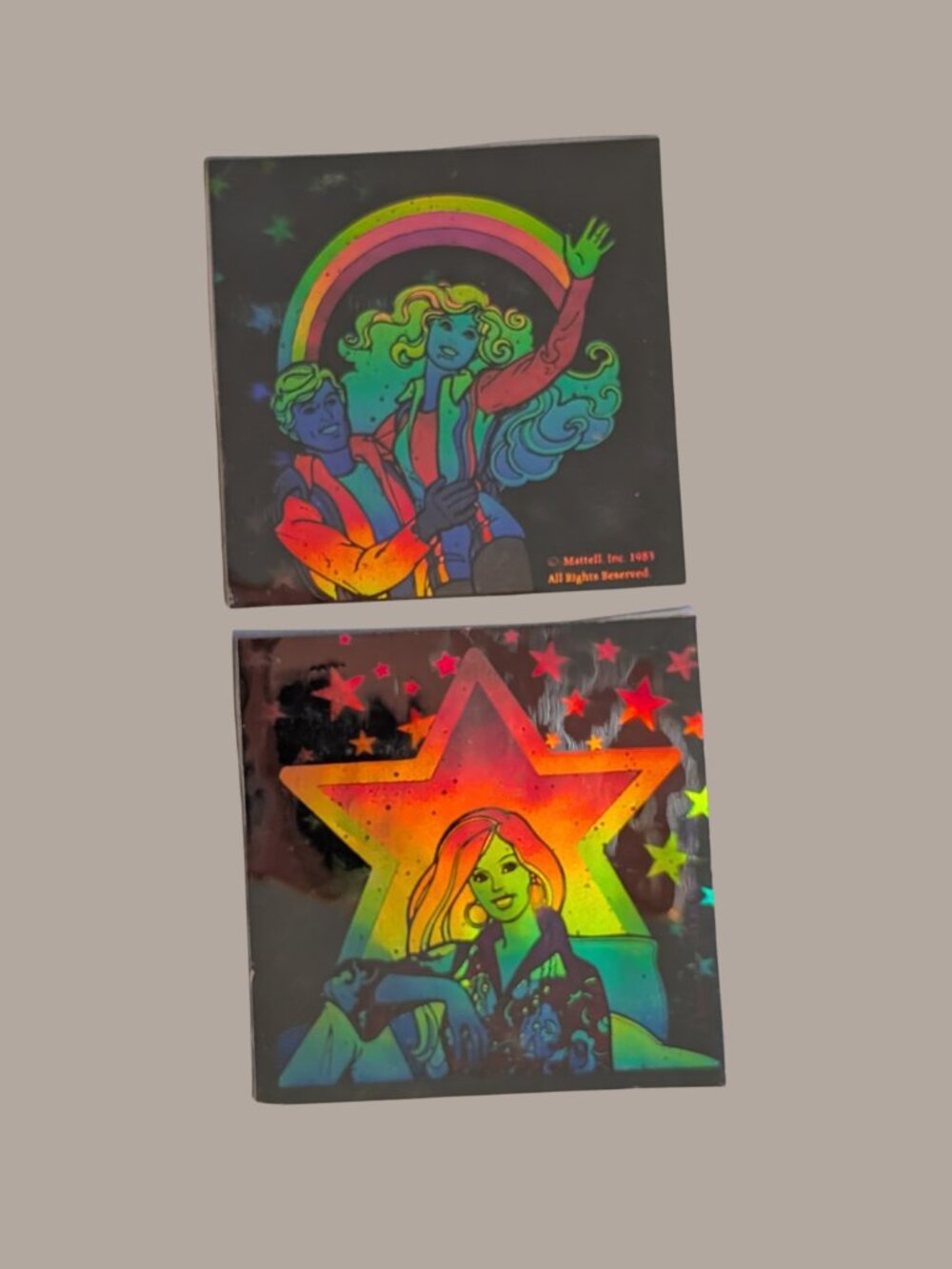 Vintage Upcycled 1980s Mattel Lazer Blazers Barbie Holographic Stickers